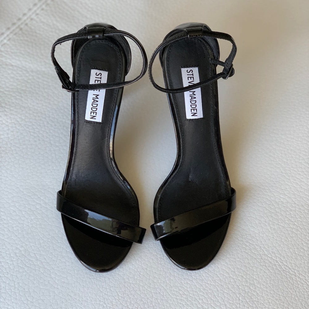 NEW STEVE MADDEN Stecy Black Patent Leather Stiletto Heels